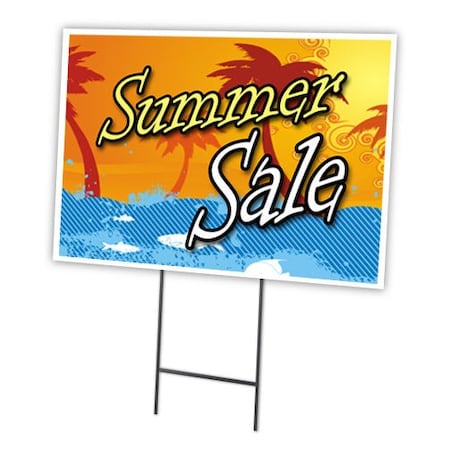 Signmission Summer Sale Yard Sign & Stake outdoor plastic coroplast window, C-1216 Summer Sale C-1216 Summer Sale